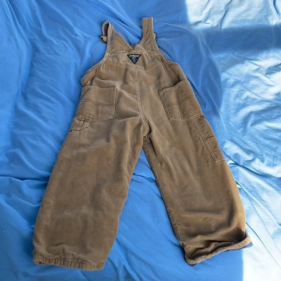 Flannel lined Tan corduroy Oshkosh B’gosh overalls - Picture 6 of 6